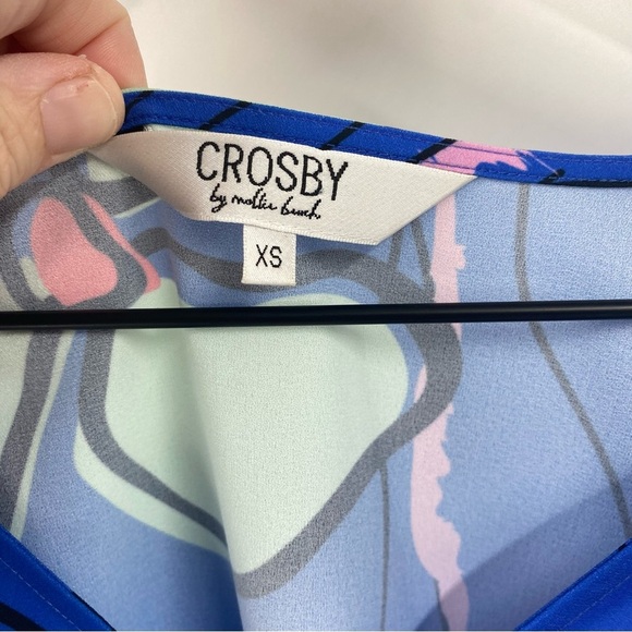 Crosby by Mollie Burch Colorful Floral V-Neck Blouse XS - Picture 6 of 6